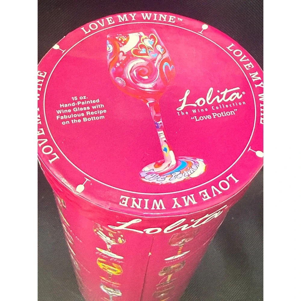 Lolita Love My Wine‎ No Place Like Home Christmas Wine Glass 15oz Hallmark Boxed